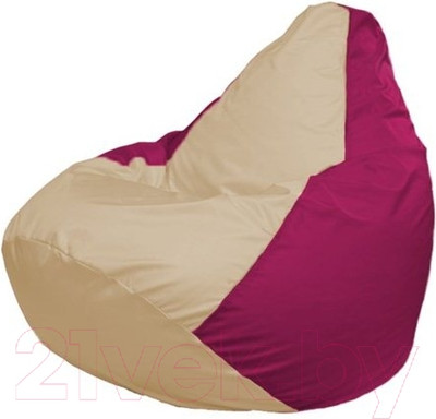 Бескаркасное кресло Flagman Груша Мини L Г0.1-131 (светло-бежевый/фуксия)