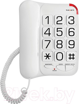Проводной телефон Texet TX-201 (белый)