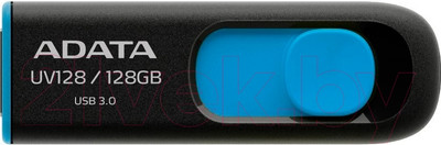 USB flash накопитель A-data DashDrive UV128 Black/Blue 128GB (AUV128-128G-RBE)