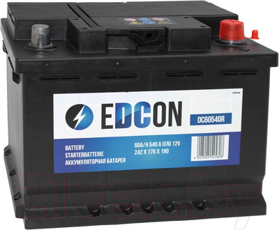 Автомобильный аккумулятор Edcon DC60540R (60 А/ч)