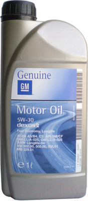 Моторное масло GM Opel 5W30 93165554/93165690 (1л)