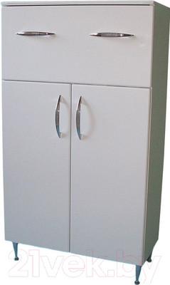 Шкаф для ванной СанитаМебель Камелия-43 Д2 (белый)