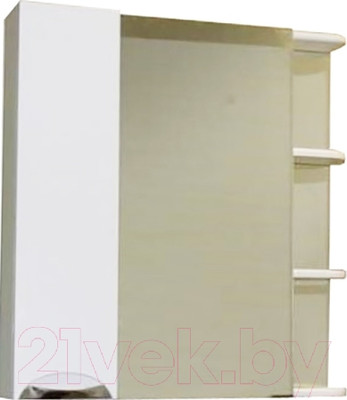 Шкаф с зеркалом для ванной СанитаМебель Камелия-12.80 Д3 (левый, белый)