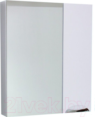 Шкаф с зеркалом для ванной СанитаМебель Эмили 102.650 (белый, правый)