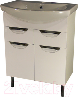 Тумба под умывальник СанитаМебель Эмили-601.650 (белый)
