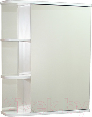 Шкаф с зеркалом для ванной СанитаМебель Камелия-09.55 (правый, белый)