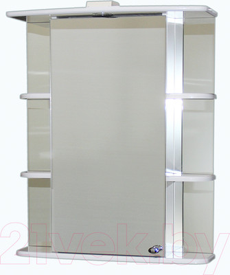 Шкаф с зеркалом для ванной СанитаМебель Камелия-10.65 Д2 (левый, белый)
