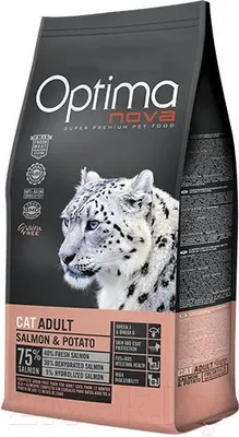 Сухой корм для кошек Optimanova Cat Adult Salmon & Potato (2кг)