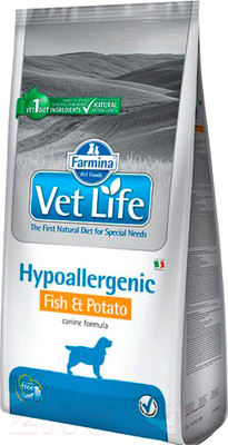 Сухой ветеринарный корм для собак Farmina Vet Life Hypoallergenic Fish & Potato (2кг)