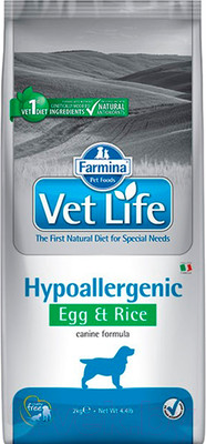 Сухой ветеринарный корм для собак Farmina Vet Life Hypoallergenic Egg & Rice (2кг)
