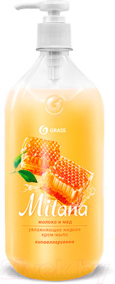 Мыло жидкое Grass Milana Молоко и мед / 126101 (1л)