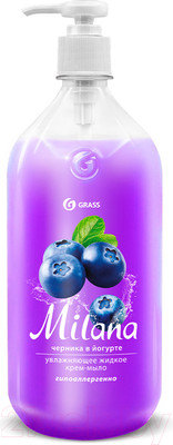 Мыло жидкое Grass Milana Черника в йогурте / 126301 (1л)