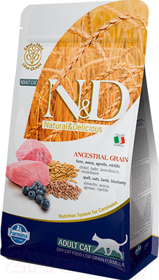 Сухой корм для кошек Farmina N&D Low Grain Lamb & Blueberry Adult (5кг)