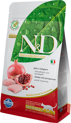 Сухой корм для кошек Farmina N&D Grain Free Cat Chicken & Pomegranate Neutered (5кг)