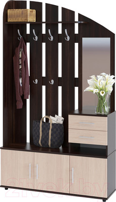 Секция в прихожую Сокол-Мебель ВШ-2.2 (венге/беленый дуб)