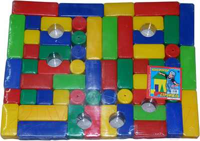 Конструктор Юг-пласт Строитель мини 9016 (60 деталей)