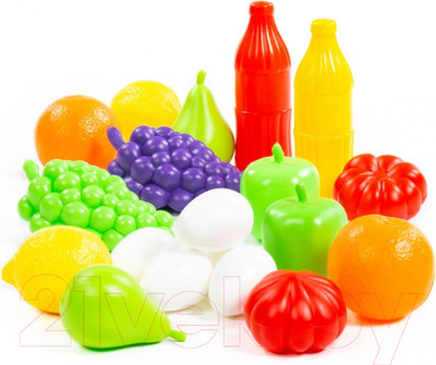 Набор игрушечных продуктов Полесье Набор продуктов №6 / 47014 (19эл, в сеточке)