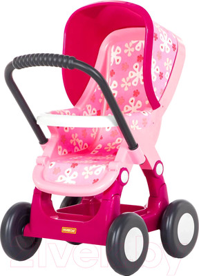Коляска для куклы Полесье Прогулочная №2 4 колеса / 48158 (в пакете, розовый)