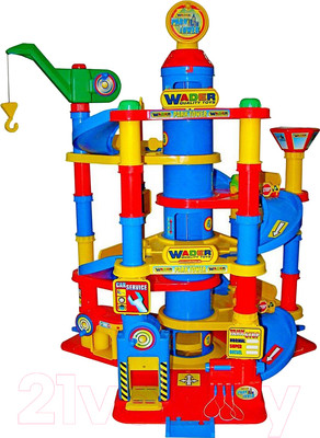 Паркинг игрушечный Полесье 7-уровневый с автомобилями / 37848 (в коробке)