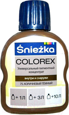 Колеровочный пигмент Sniezka Colorex 75 (100мл, темно-коричневый)