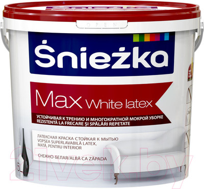 Краска Sniezka Max White Latex (5л, матовый белоснежный)