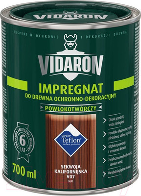 Защитно-декоративный состав Vidaron Impregnant V07 Калифорнийская секвойя (700мл)