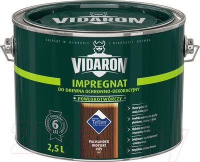 Защитно-декоративный состав Vidaron Impregnant V09 Индийский палисандр (2.5л)