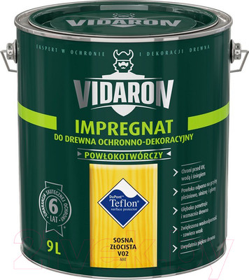 Защитно-декоративный состав Vidaron Impregnant V02 Золотистая сосна (9л)
