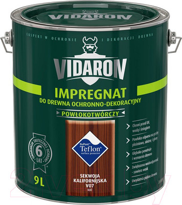 Защитно-декоративный состав Vidaron Impregnant V07 Калифорнийская секвойя (9л)