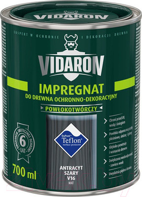 Защитно-декоративный состав Vidaron Impregnant V16 Антрацит (700мл)