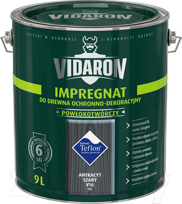 Защитно-декоративный состав Vidaron Impregnant V16 Антрацит (9л)