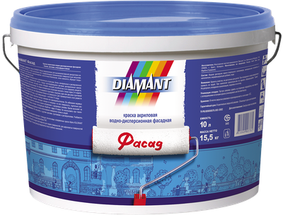 Краска Diamant Фасад (10л, белый)