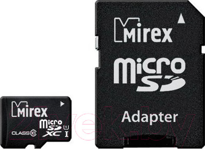 Карта памяти Mirex microSDXC UHS-I (Class 10) 128GB + адаптер (13613-AD10S128)