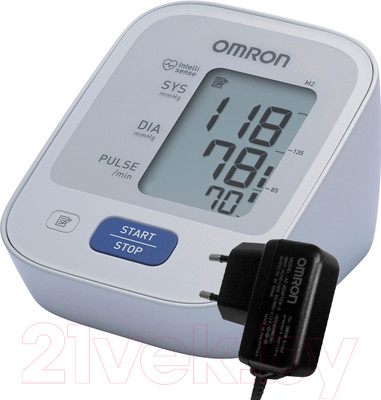 Тонометр Omron M2 Basic (HEM-7121-ALRU) + адаптер, универсальная манжета