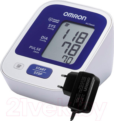 Тонометр Omron M2 Classic (HEM-7122-ALRU) + адаптер, универсальная манжета