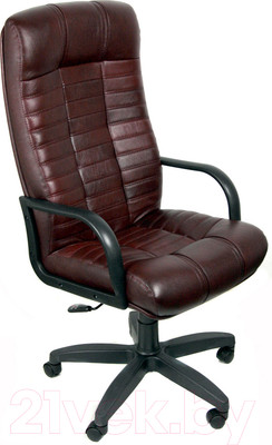 Кресло офисное Деловая обстановка Атлант Стандарт кожа люкс (бордовый)