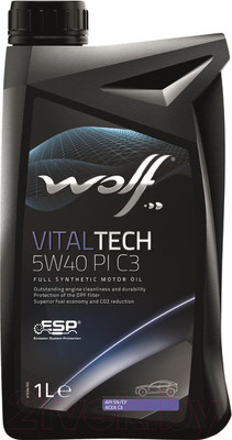 Моторное масло WOLF VitalTech 5W40 PI C3 / 21116/1 (1л)
