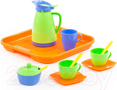 Набор игрушечной посуды Полесье Алиса с подносом на 2 персоны / 40572
