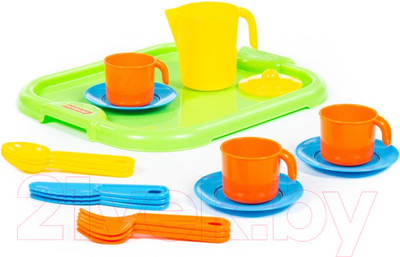 Набор игрушечной посуды Полесье Анюта с подносом на 3 персоны / 3872
