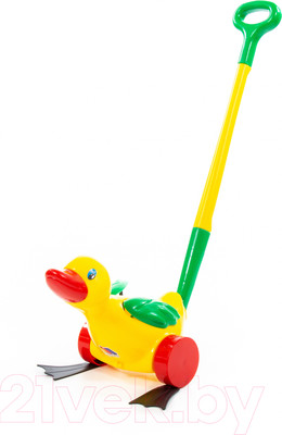 Игрушка-каталка Полесье Утенок с ручкой / 7925