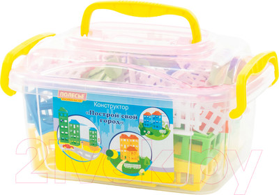 Конструктор Полесье Построй свой город / 56238 (80эл, в контейнере)