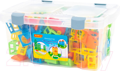 Конструктор Полесье Построй свой город / 56276 (224эл, в контейнере)