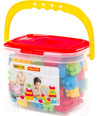 Конструктор Полесье Строитель / 41845 (45эл, в ведерке)