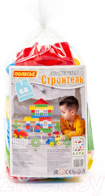 Конструктор Полесье Строитель / 36094 (68эл, в пакете)