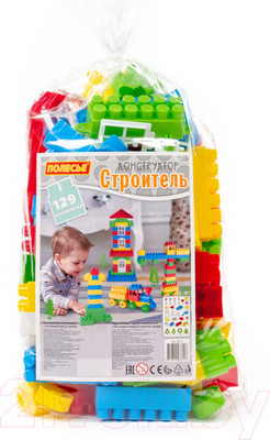 Конструктор Полесье Строитель / 36117 (129эл, в пакете)