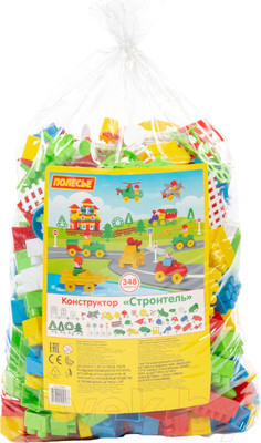 Конструктор Полесье Строитель / 52568 (348эл, в пакете)