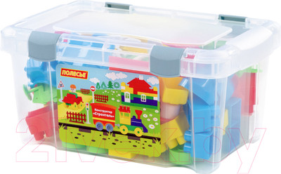 Конструктор Полесье Строитель / 50472 (71эл, в контейнере)