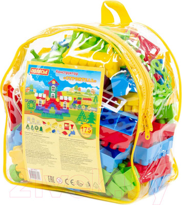 Конструктор Полесье Строитель Гигант / 8022 (175эл, в рюкзаке)