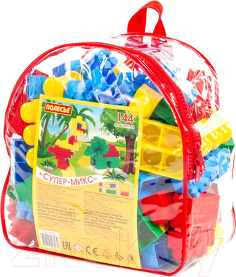 Конструктор Полесье Супер-Микс  / 8039 (144эл, в рюкзаке)