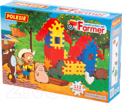 Конструктор Полесье Фермер / 4864 (112эл, в коробке)